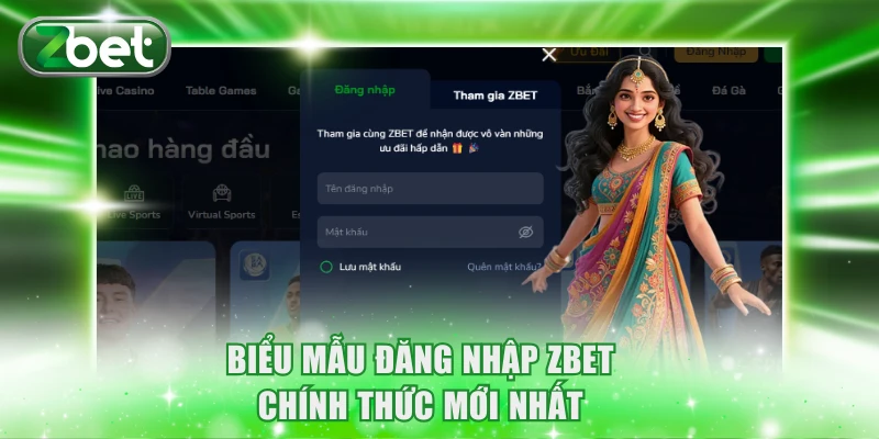 Biểu mẫu đăng nhập ZBET chính thức mới nhất